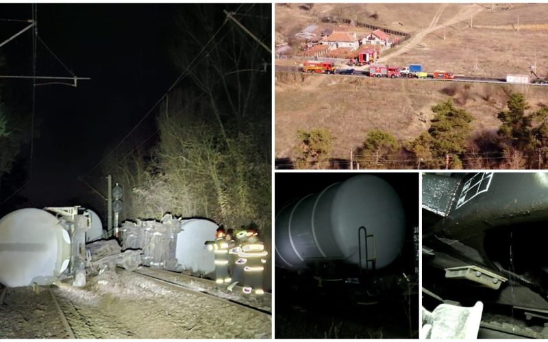 Tehnologia de ultimă generaţie folosită în Mehedinţi, după ce un tren-cisternă a deraiat